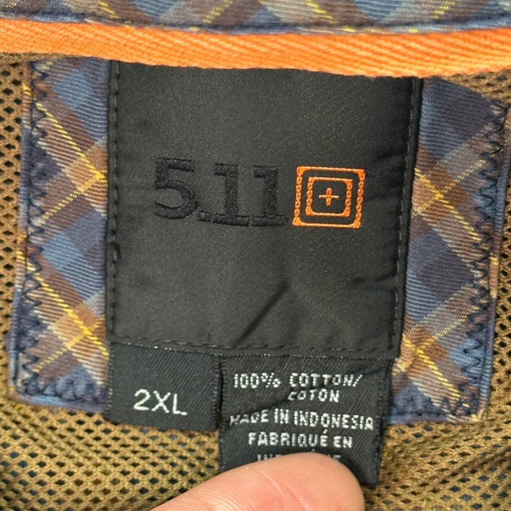 5.11 Tactical Covert Light Flannel Men's Size 2XL Long Sleeve Snap 72404 Flaw - Picture 6 of 12